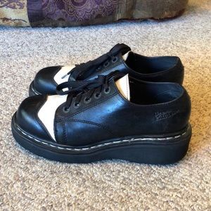 Black and white doc martens.